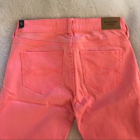 Coral Abercrombie Skinny Jeans - Picture 4 of 5